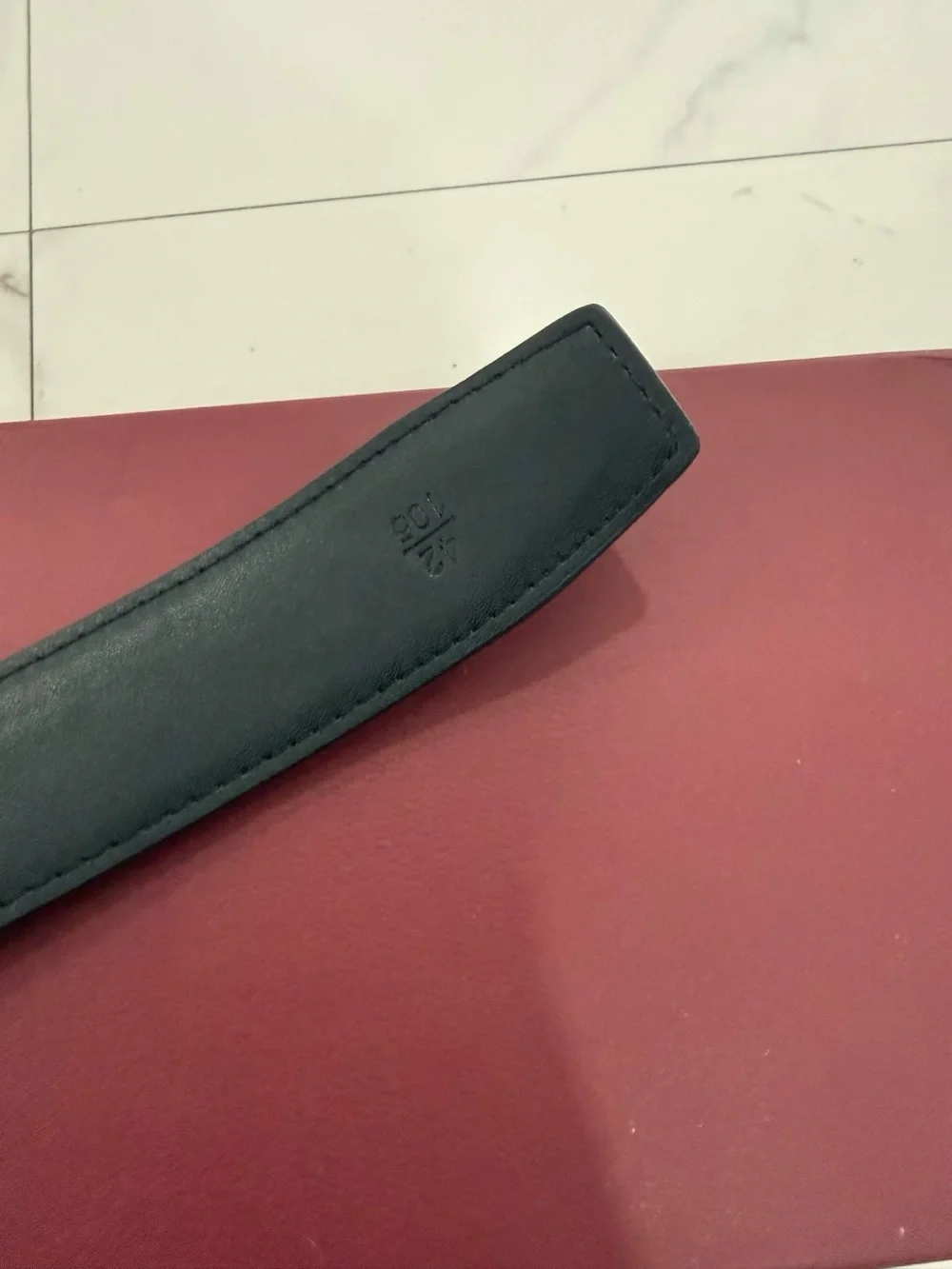 Amiri MA Logo Silver Belt Vegan Leather Size 32